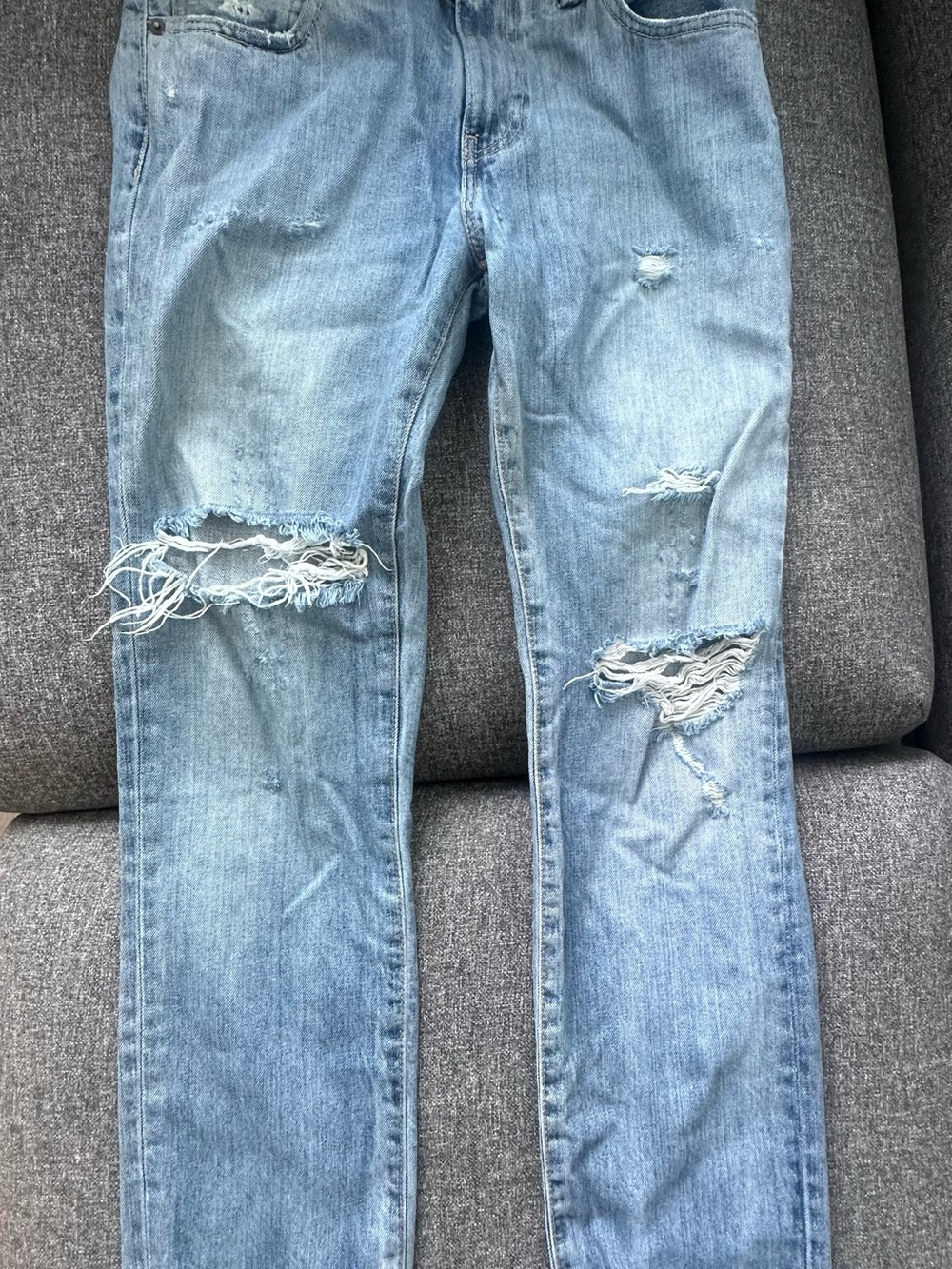 Levi's 511 Light Blue Distressed Denim Jeans 32 x 30